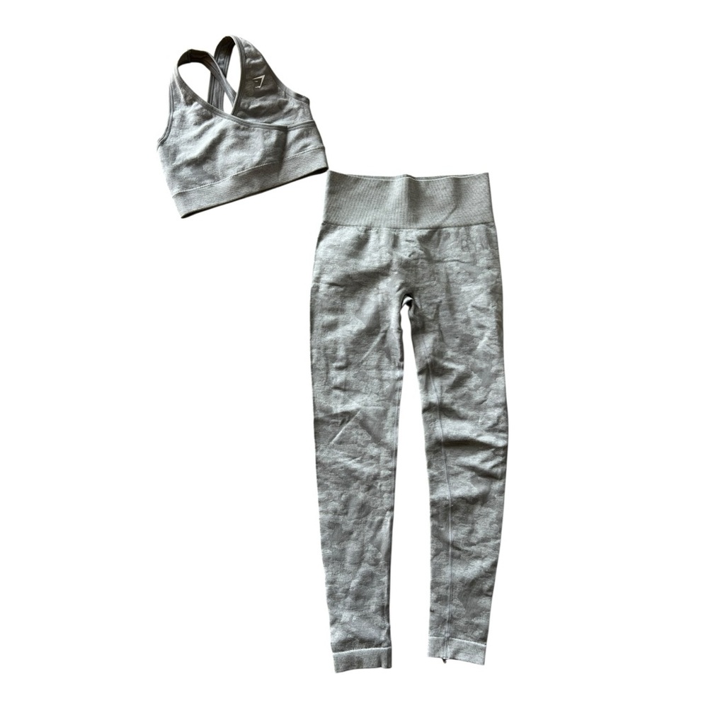 Gymshark Camo Seamless Set Women Small Grey